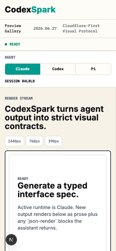 CodexSpark mobile preview