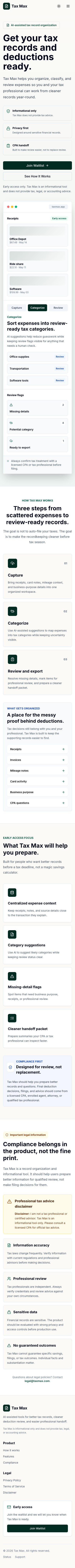 taxmax mobile preview
